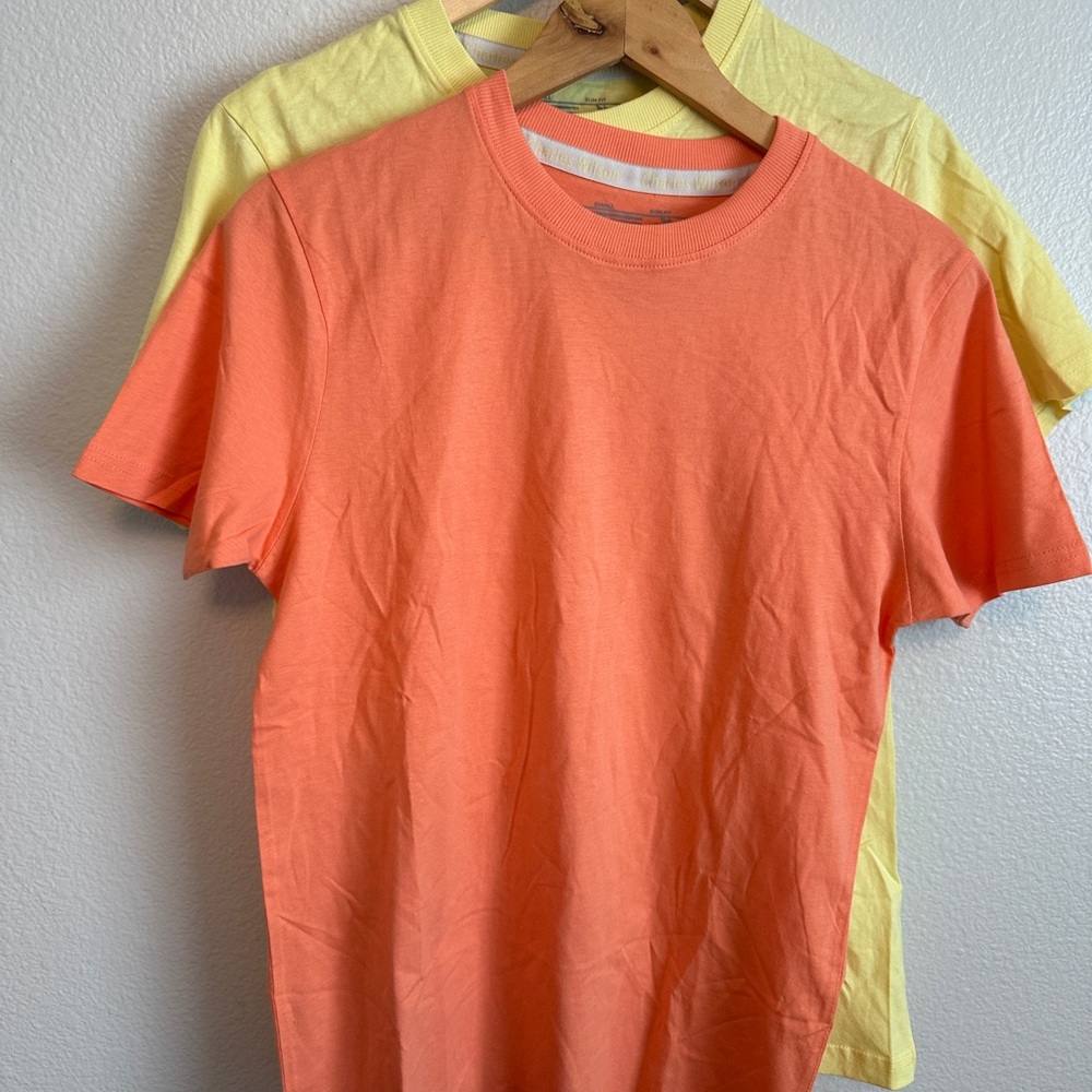 Men's Orange and Yellow Charles Wilson T-Shirt set